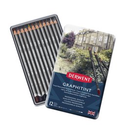 Derwent Graphitint Pencils, Metal Tin, 12 Count
