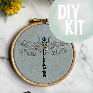 Olive Clubtail Dragonfly Embroidery Kit
