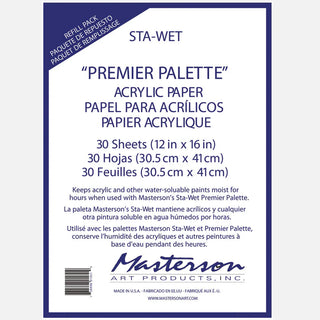 Masterson Sta-Wet Premier Palette Acrylic Refill Sheets (30 Sheets)