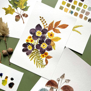 Watercolour Painting Kit : Woodland Botanicals