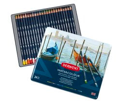 Derwent Watercolour Pencils, 24 Colour Tin Set