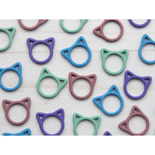 Colorful Cat Closed Ring | Stitch Markers