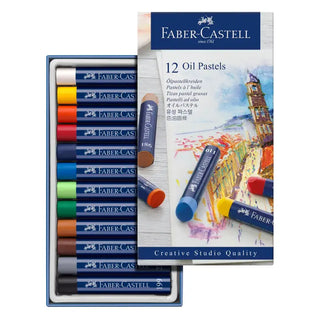 Faber-Castell Artists Oil Pastels, Set of 12 Sticks