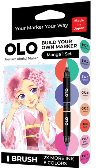 Alcohol Brush Marker Manga Set