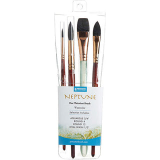 Princeton Neptune Synthetic Squirrel Brush Set, Professional (4pc)