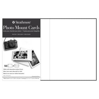 Photo Mount Cards White w/ Decorative Emboss Frame