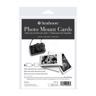 Photo Mount Cards White w/ Decorative Emboss Frame