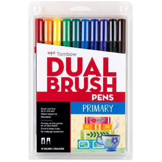 Tombow Dual Brush Pen Set of 10 / Primary