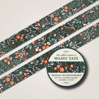 Wicked Wildflowers Washi Tape - Emerald