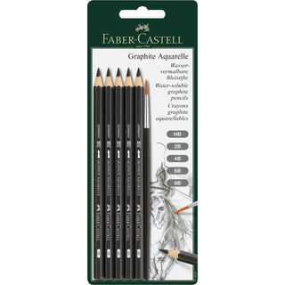 Faber-Castell Graphite Aquarelle Watercolor Sketch Pencils, Set of 6
