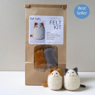 Fat Cats - Needle Felting Kit