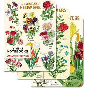 Cavallini Language of Flowers Mini Notebook Set of 3