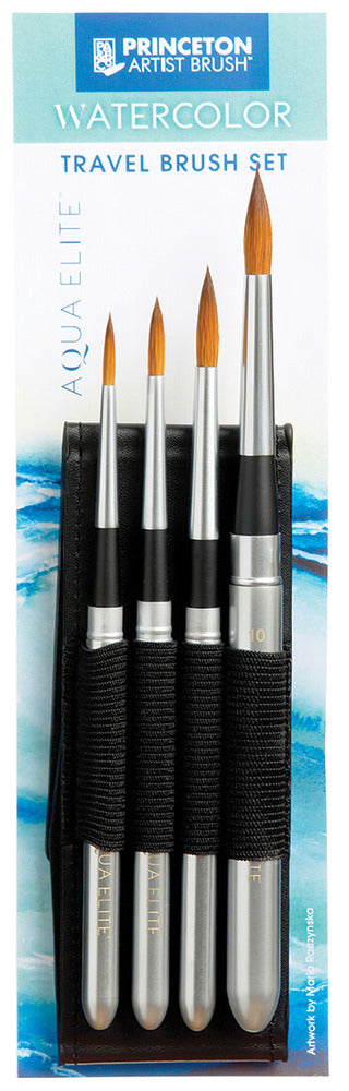 Aqua Elite Watercolour Brush, Travel Round Set (4pc)