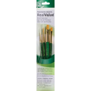 Princeton Brush Real Value 4-Brush Golden Taklon Brush Set 1 6