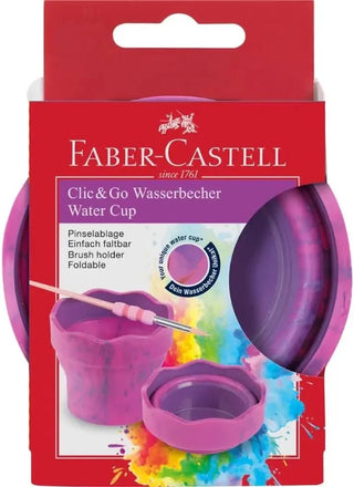 Clic & Go Collapsible Water Cup - Pink Marble